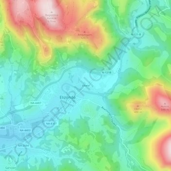 Elbete topographic map, elevation, terrain