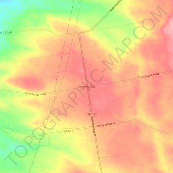 Stone Arabia topographic map, elevation, terrain