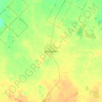 San Julián topographic map, elevation, terrain
