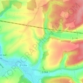 Deuxnouds-devant-Beauzée topographic map, elevation, terrain