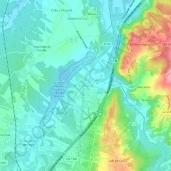 Tornada topographic map, elevation, terrain