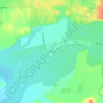 Snelling topographic map, elevation, terrain