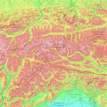 Lienz topographic map, elevation, terrain