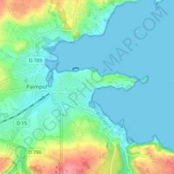 Crec'h Derrien topographic map, elevation, terrain