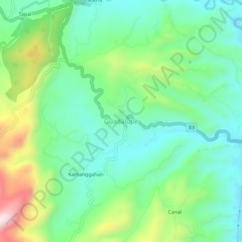 Guadalupe topographic map, elevation, terrain