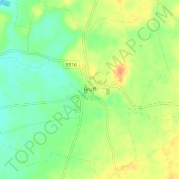 Bruff topographic map, elevation, terrain