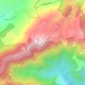 Mt. Babag topographic map, elevation, terrain