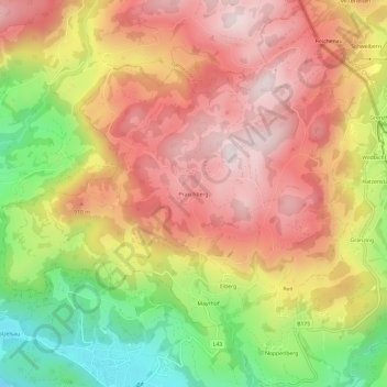 Praschberg topographic map, elevation, terrain