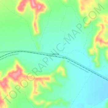 Longfellow topographic map, elevation, terrain