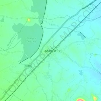 Ghanpur topographic map, elevation, terrain