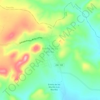Ermita de los Correa topographic map, elevation, terrain