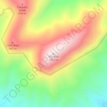 Big Butt topographic map, elevation, terrain