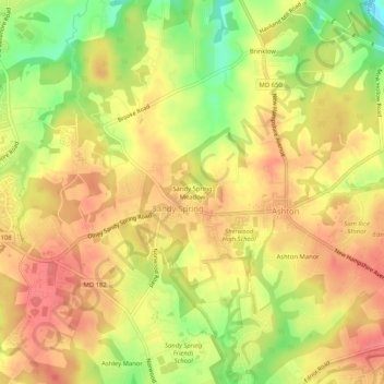 Sandy Spring Meadow topographic map, elevation, terrain