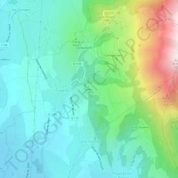 Jadin topographic map, elevation, terrain