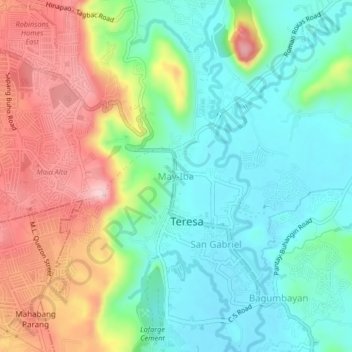 May-Iba topographic map, elevation, terrain