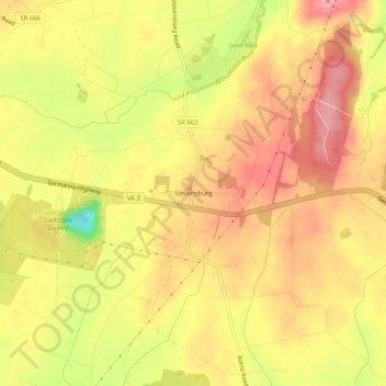 Stevensburg topographic map, elevation, terrain