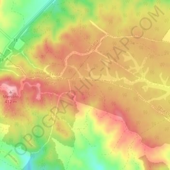 Serra do Mendro topographic map, elevation, terrain