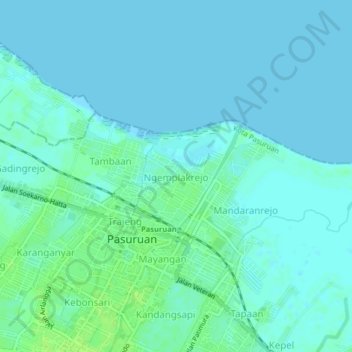 Ngemplakrejo topographic map, elevation, terrain
