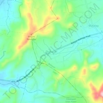 Duhatan topographic map, elevation, terrain