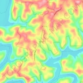 Bangor topographic map, elevation, terrain