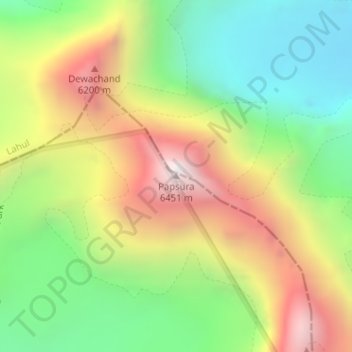 Papsura topographic map, elevation, terrain