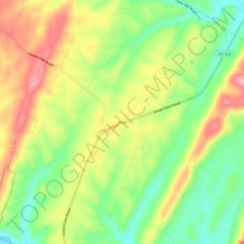 Dott topographic map, elevation, terrain