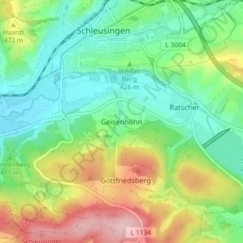 Geisenhöhn topographic map, elevation, terrain