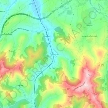 Fontaciera topographic map, elevation, terrain