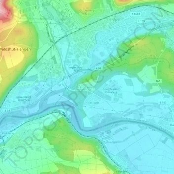 Homburg topographic map, elevation, terrain