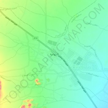 An Nabhaniyah topographic map, elevation, terrain
