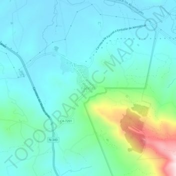 Facinas topographic map, elevation, terrain