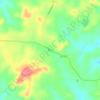 Briar topographic map, elevation, terrain
