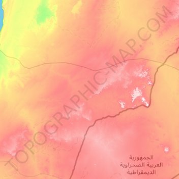 Saara Ocidental topographic map, elevation, terrain