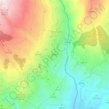 Alcútar topographic map, elevation, terrain