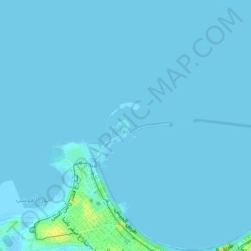 Lighthouse of Alexandria topographic map, elevation, terrain