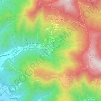 Borgo Salandri topographic map, elevation, terrain