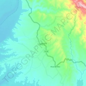 Chakswari topographic map, elevation, terrain