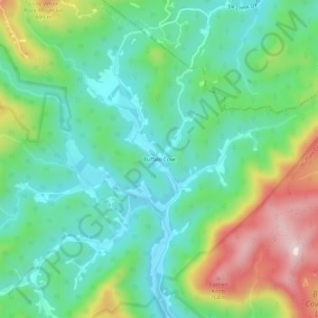 Buffalo Cove topographic map, elevation, terrain