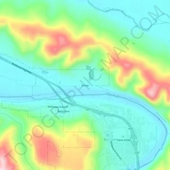 Stone topographic map, elevation, terrain