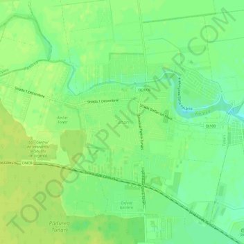 Tunari topographic map, elevation, terrain