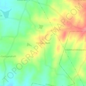 Chokanahalli topographic map, elevation, terrain