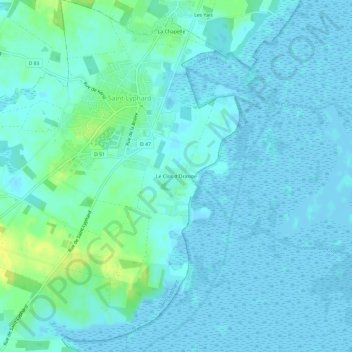 Le Clos d'Orange topographic map, elevation, terrain