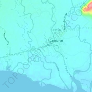 Marikit topographic map, elevation, terrain