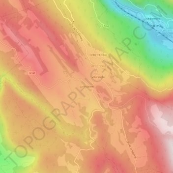 La Rivolière topographic map, elevation, terrain