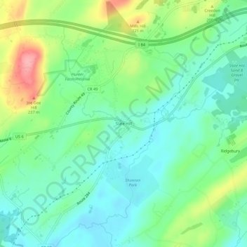 Slate Hill topographic map, elevation, terrain
