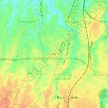 Susukan topographic map, elevation, terrain
