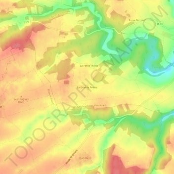La Grande Poisse topographic map, elevation, terrain