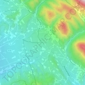 Novézan topographic map, elevation, terrain