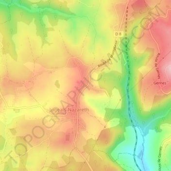 Logne topographic map, elevation, terrain