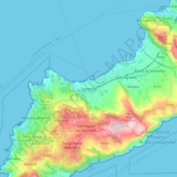Sorrento topographic map, elevation, terrain